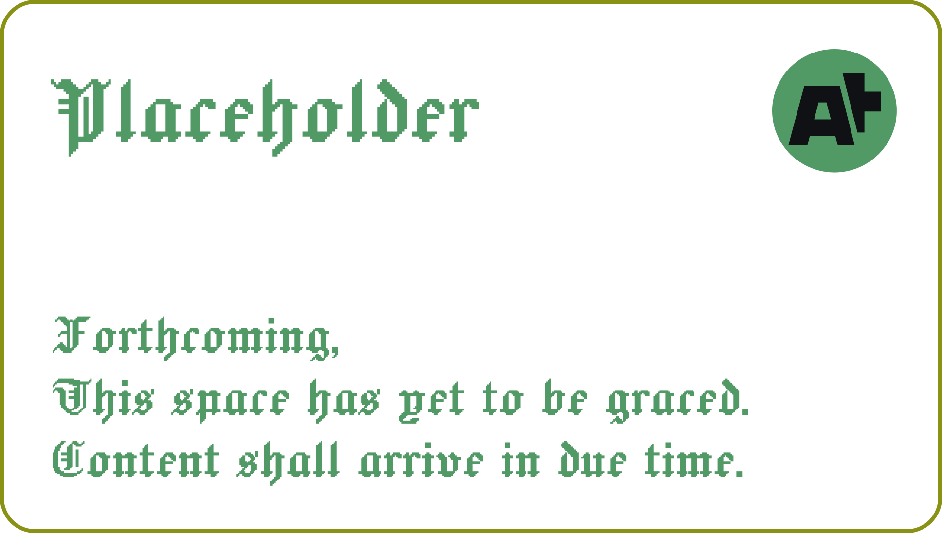 Placeholder with ACL's logo saying forthcoming...